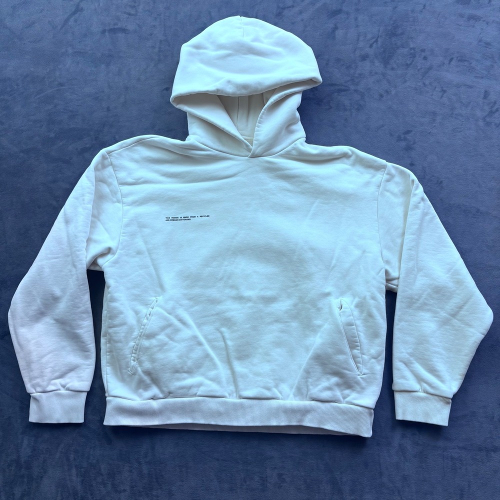 Pangaia Recycled Organic Cotton Hoodie Off-White Cream Medium Sweatshirt